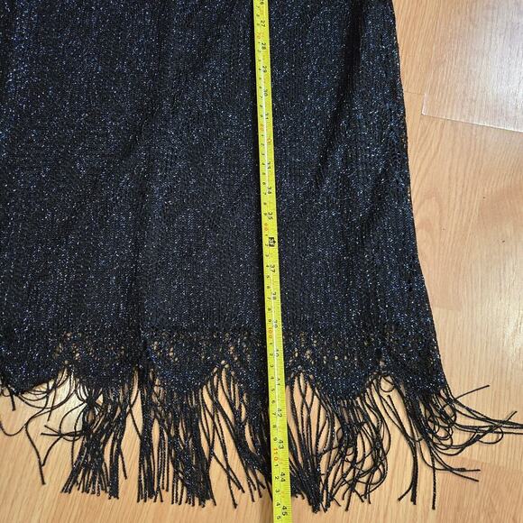 Vtg 90s Y2K Hourglass Babydoll Halter Dress L Crotchet Fringe Whimsigoth Fairy - Picture 12 of 12